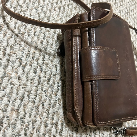 Adrian Klis crossbody wallet EUC Brown Leather Wallet with multiple billfolds - Picture 10 of 16